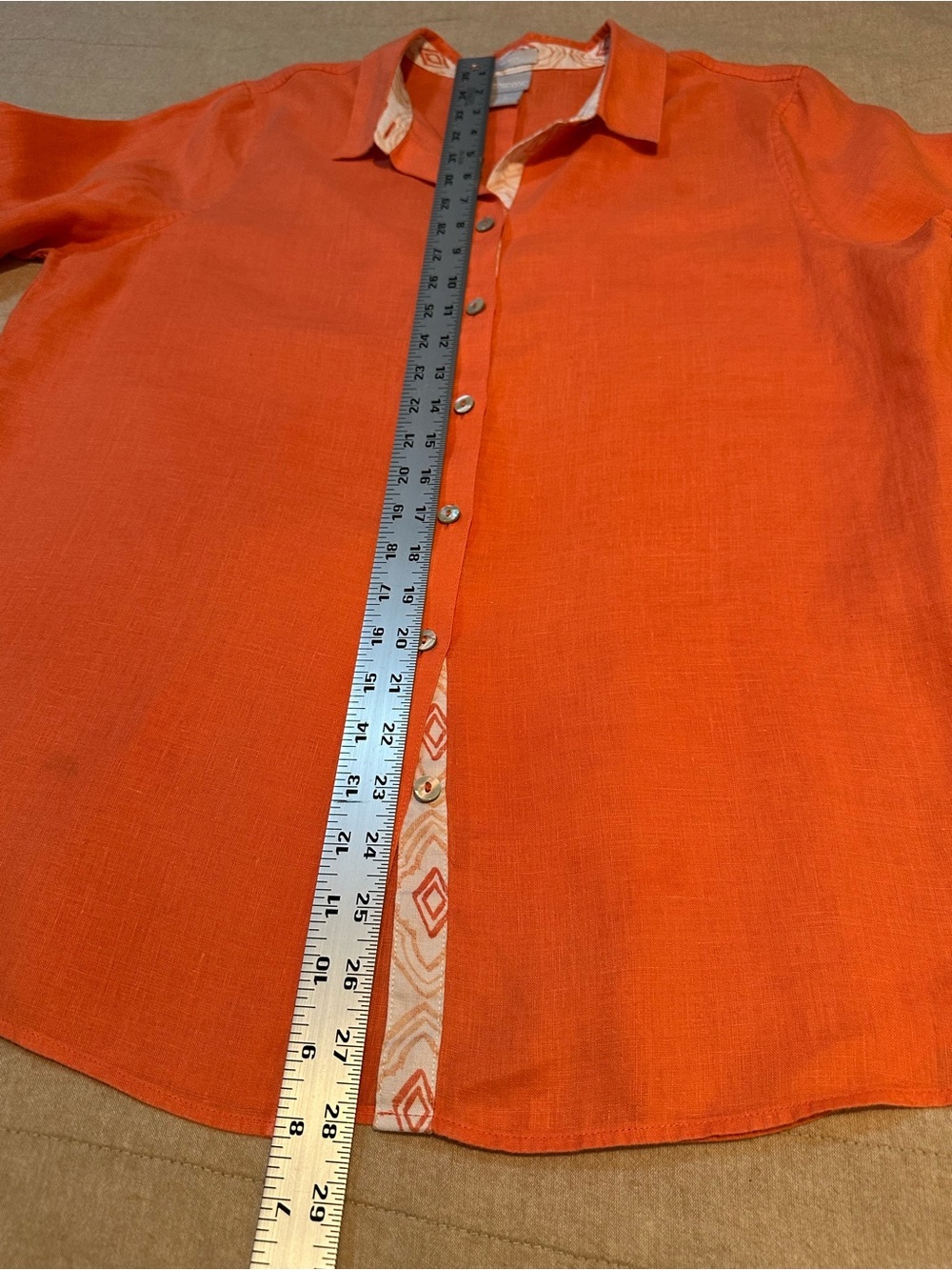 Chico's Burnt Orange 100% Linen Blouse - Picture 8 of 10